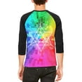 thumbnail image 2 of Tetrahedron Star Sacred Geometry Mens Raglan T Shirt White-Black X-LG, 2 of 2