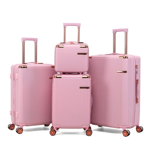 Valise Rigide 4 Pcs, Valise à Quatre Roues à Double Rotation à 360 °, Serrure à Mot de Passe, Valise Universelle Légère, Valise portable
