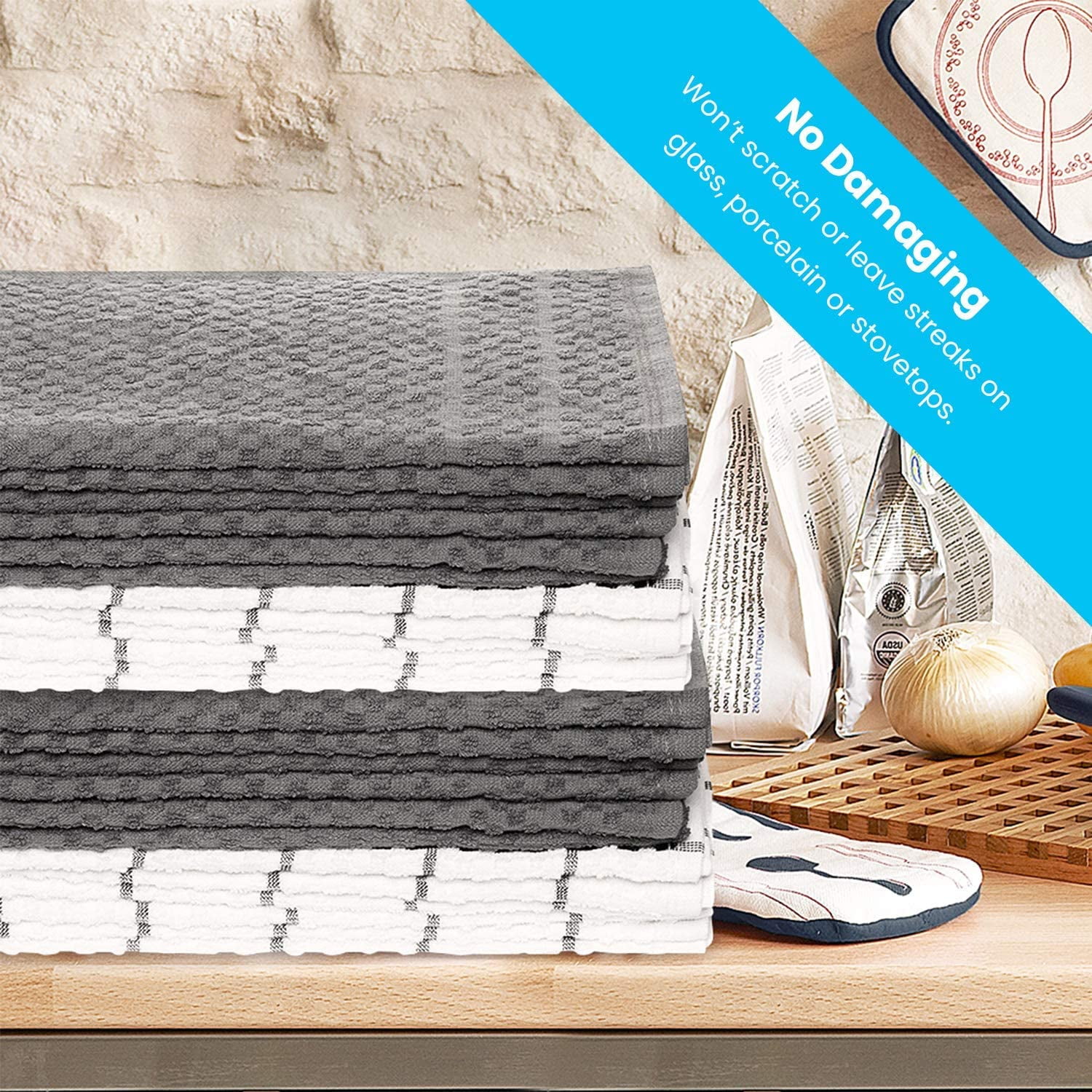 Zeppoli Kitchen Towels, 12 Pack - 100% Soft Cotton - 15 x 25 Inches - –  SHANULKA Home Decor