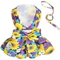 thumbnail image 2 of Small Dog Harness, Floral Bowknot Floral Cat Leash and Harness Set Breathable Cute Dog Harness with D Ring Dog Princess Dress Small Dog Clothes for Yorkie Chihuahua, 2 of 8