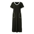 thumbnail image 5 of Pntutb Womens Plus Size Nightshirt Short Sleeve Ultra-Soft Full Length Sleepwear Dress, 5 of 6