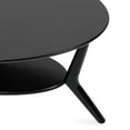 thumbnail image 4 of Kate and Laurel Nylah Oval Wooden Coffee Table, 48 x 26 x 18, Black, Modern Tiered Living Room Table with Solid Wood Construction and Sculptured Dowel Legs, 4 of 8