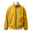thumbnail image 2 of GUZOM Mens Stand Collar Fleece Jacket,Full Zip Loose Fit with Zipper Pockets,Yellow,Size S, 2 of 6