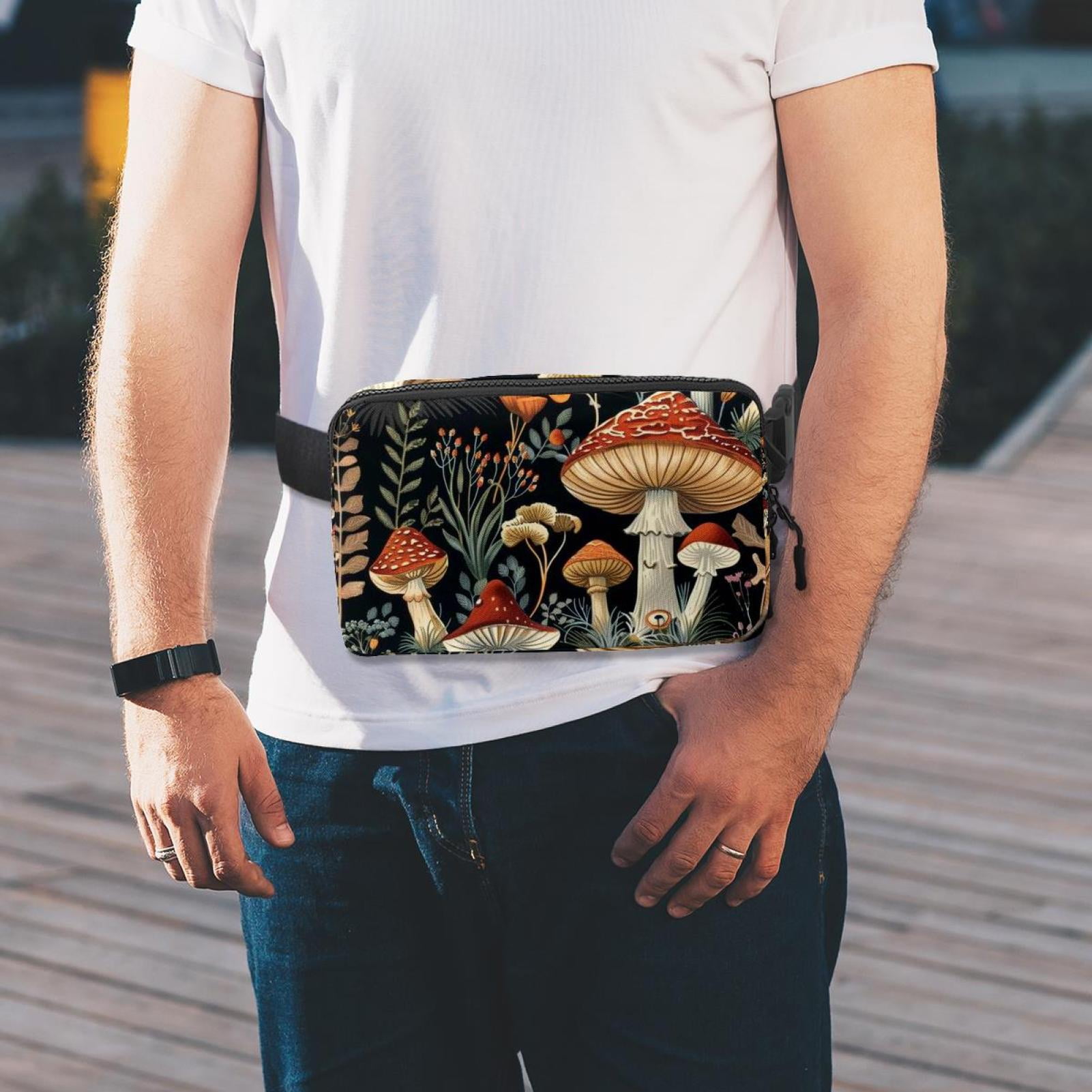 Mushroom Waist Pack Running Belt Fanny Packs Lightweight Adjustable with Extension Strap Unisex