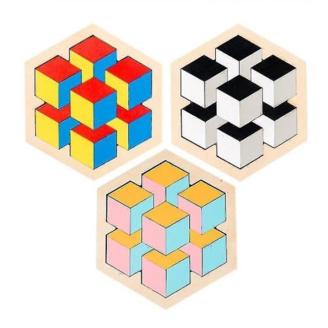 Rompecabezas tridimensional de madera Tangram Toy S2