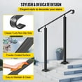 thumbnail image 3 of VEVOR Wrought Iron Handrail Stair Railing Fit 1-3 Steps Adjustable Hand Rail, 3 of 10