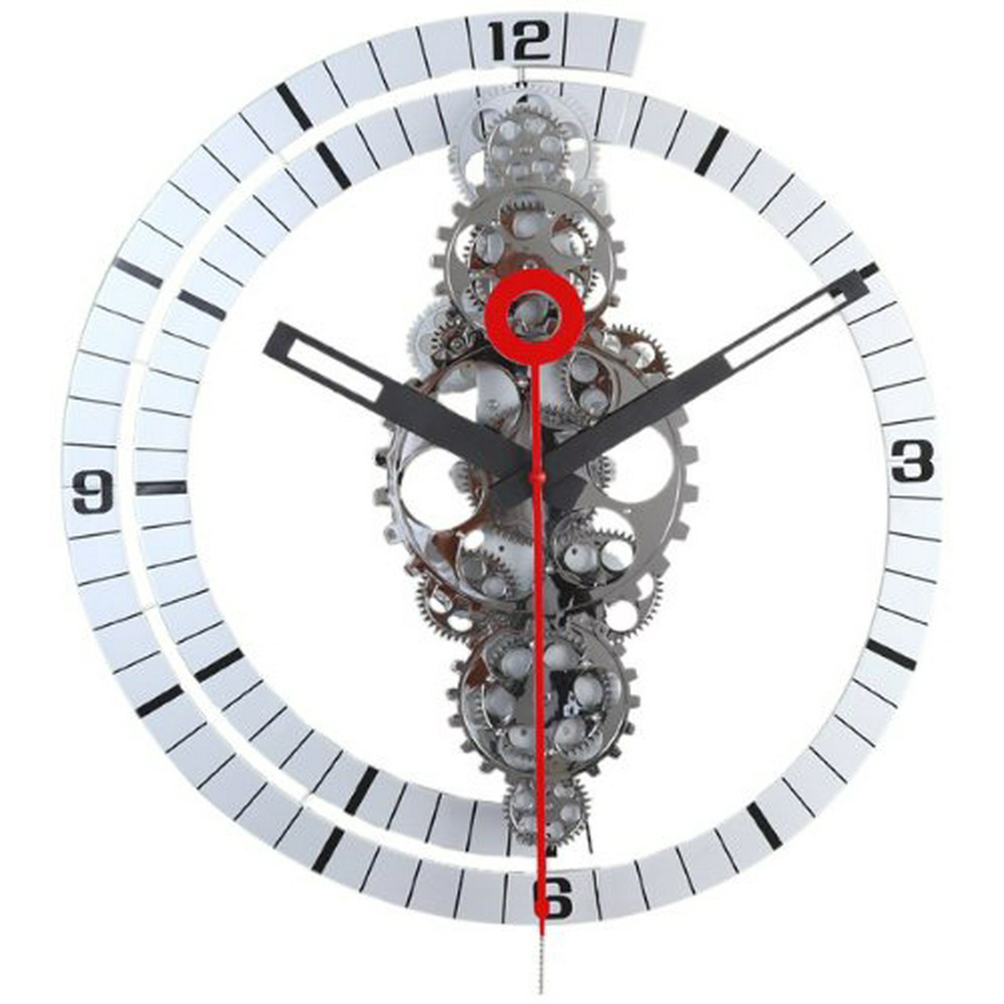 Wall Clock With Visible Moving Gears Wall Design Ideas