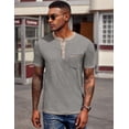 thumbnail image 2 of COOFANDY Mens Henley Short Sleeve Classic Lightweight Tee Shirt 4 Button Fashion Pullover T-Shirts Casual Henley Shirts, 2 of 6