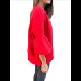thumbnail image 2 of Chaqueta de Traje Informal Elegante con Abertura Frontal, Acampanada y Mangas 3/4 para Mujer. Rojo M, 2 of 7