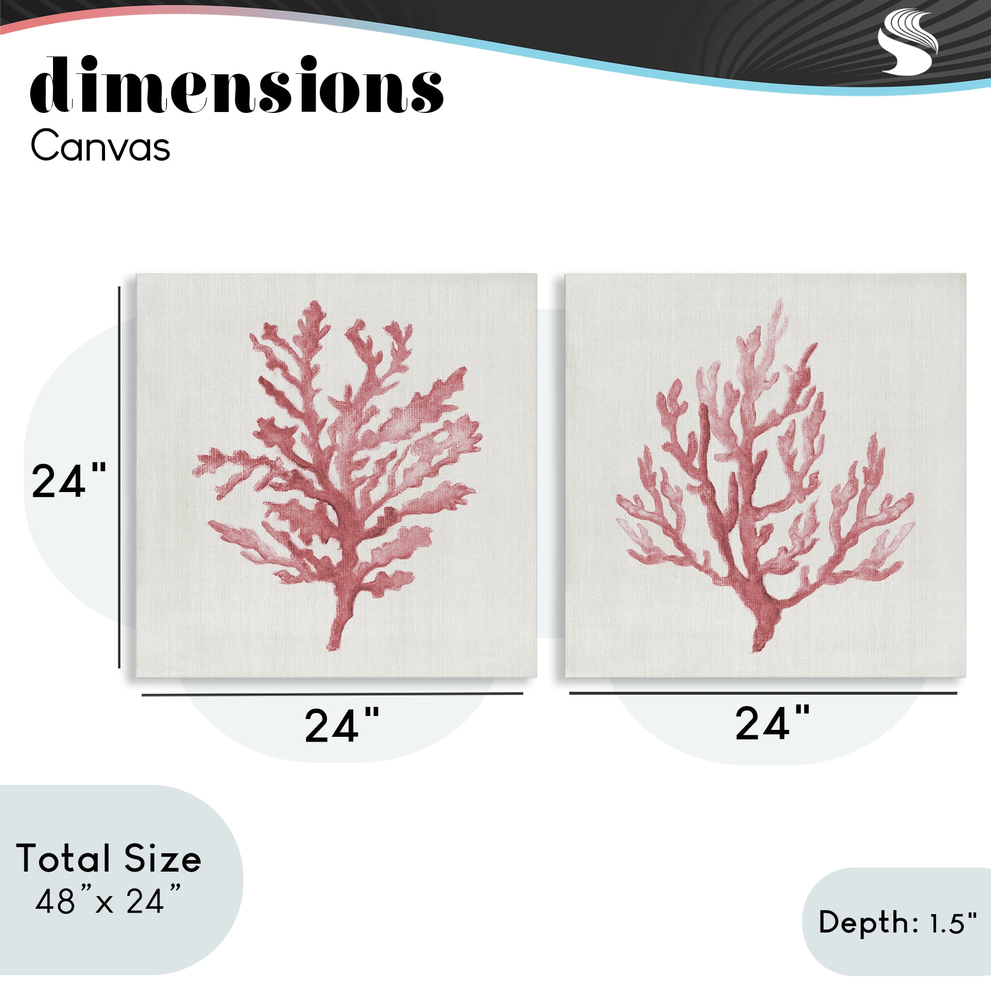 Stupell Industries Rosy Pink Coral Branches 2 Piece Canvas Wall Art Set, design by Janet Tava