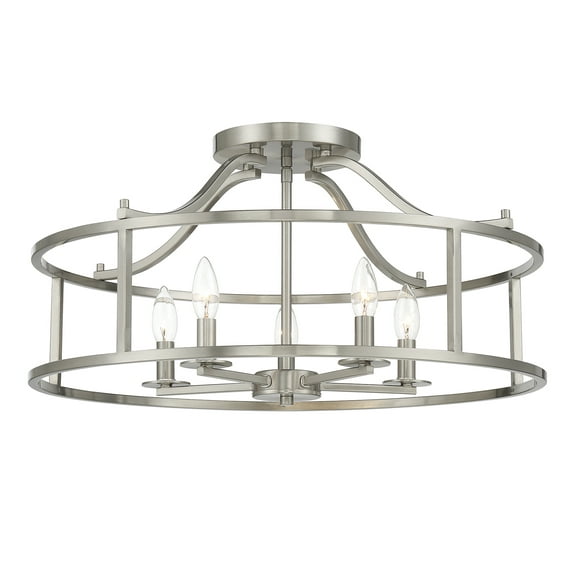 Stockton 5-Light Ceiling Light in Satin Nickel