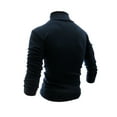 thumbnail image 4 of Ofreoo Men's Solid Color High Stretch High Neck Knit Hoodie Long Sleeve Top Long Sleeve High Neck Top/shirt Essentials Hoodie Deal of the Week, 4 of 4