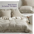 thumbnail image 5 of Simple&Opulence 100% Linen Stone Washed Euro Sham with Ruffle 26x26 Inch Pillow Cover Set of 2, Home Decoration Pillow, Soft and Breathable, Linen, 5 of 6