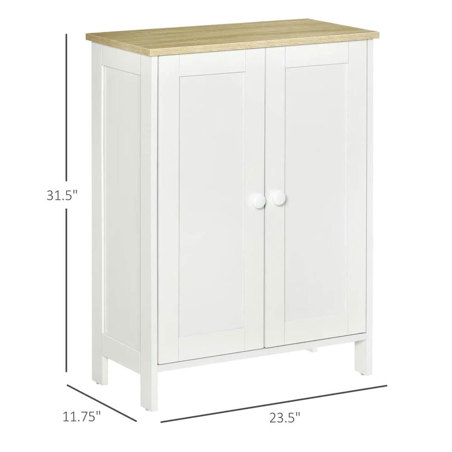 Demi Bonn 31" Storage Cabinet, Dual Door Cupboard with 2 Adjustable Shelves, Living Room, Bedroom, Hallway, Space-Saving Storage, White