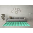 thumbnail image 3 of Ahgly Company Indoor Square Abstract Turquoise Blue Modern Area Rugs, 5' Square, 3 of 4