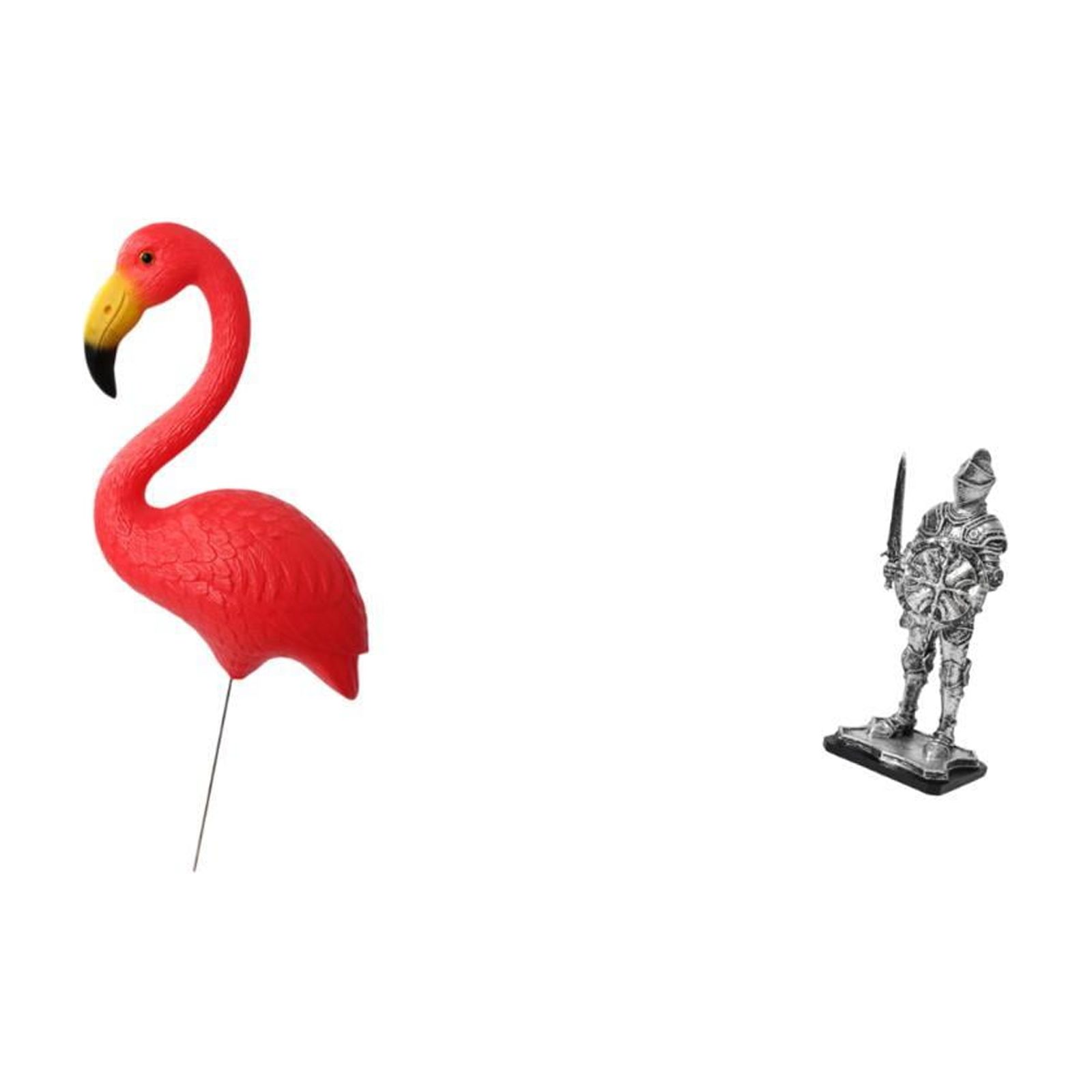 Miulika Bird Knight Statue Figurine Yard Art Ornament Flamingo Garden Stake Sculpture Vintage Creative Tabletop Entryway Bookshelf Office Desk Housewarming Gift