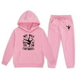 thumbnail image 5 of MuXiKeJi Clothes Girl Outfits Letter Print Long Sleeve Sport Hooded Sweatshirt Top Pocket Elastic Waist Pants Set for Girls, 5 of 5