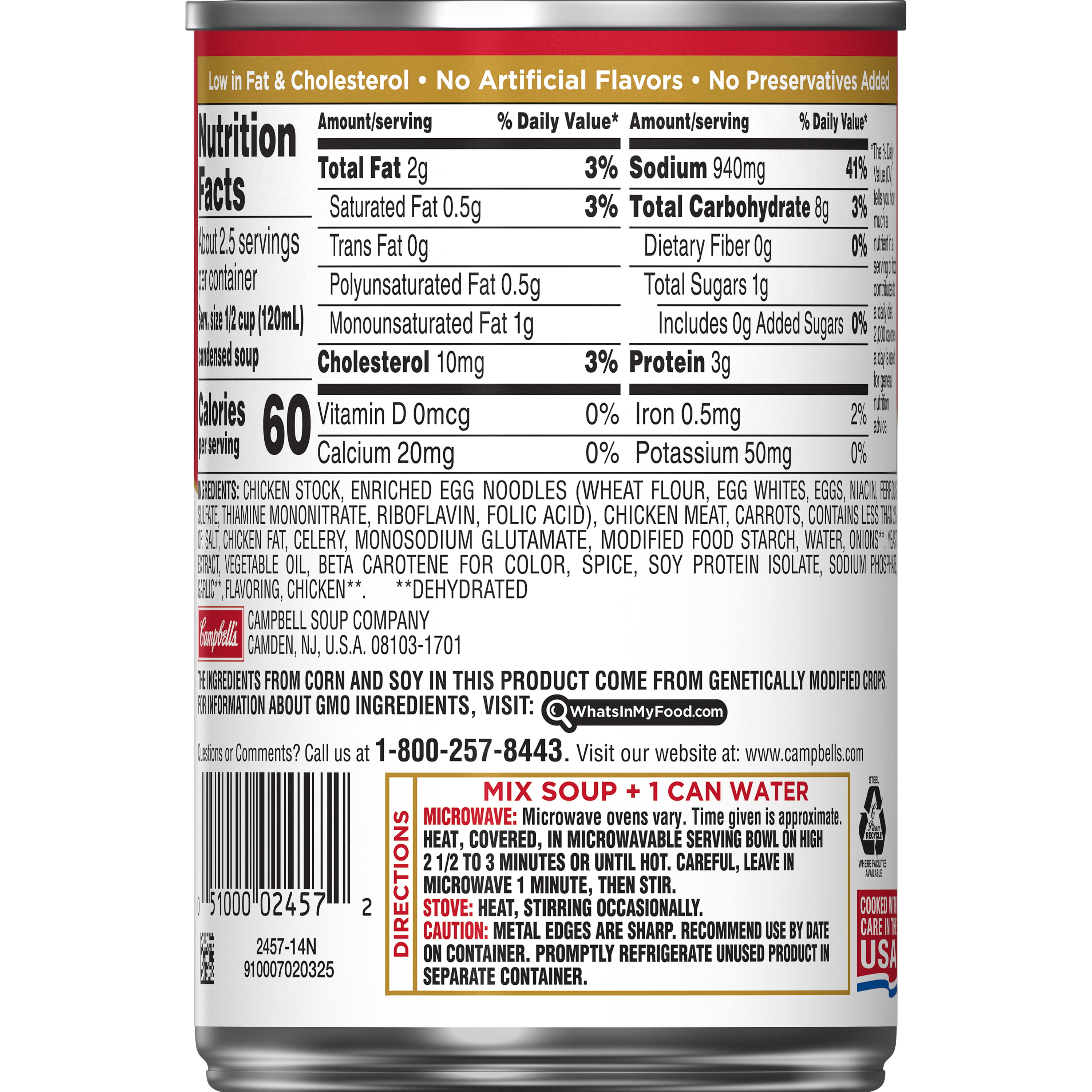 Campbell S Soup Nutrition Chart