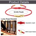 thumbnail image 2 of 4 Pcs Bracelets en Perles de Cuivre Tibétain Bracelet Tressé Fait Main Corde Rouge Chanceuse Bracelets Réglables Boho Perlés, 2 of 7