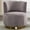 Grey, variant on QuzyAor 360-Degree Swivel Barrel Chair, Mid Century Modern Round Accent Chair, Fluffy Velvet Material, with Comfy Soft Cushion, for Living Room, Orange