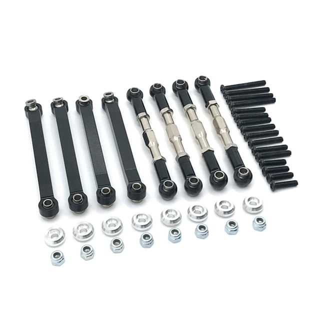 ZheElen Pack of 8 Steering Link Rod Shock Absorber Set Shock Absorber Smooth Surface Pull Stick Stable Performance Upgraded Fittings Silver