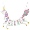 Unicorn Happy Birthday Banner - Unicorn Party Supplies Decorations - PREMIUM Unicorn Birthday Party Magical Pastel Design with Sparkle Gold Glitter! NEW for 2021, Cute, Glossy, and Pre-assembled