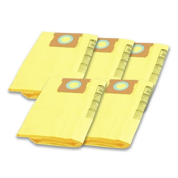 Shop-Vac 9067366 Sacs Filtres d'Aspirateur Jetables à Haute Efficacité pour Collecte, Conviennent aux Réservoirs de 15-22 Gallons, Jaune, Lot de 5
