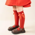 thumbnail image 2 of Akiihool Girls Socks Girls Ruffle Socks Toddler Dress Sock Turn Socks (Red,3-12 Years), 2 of 3