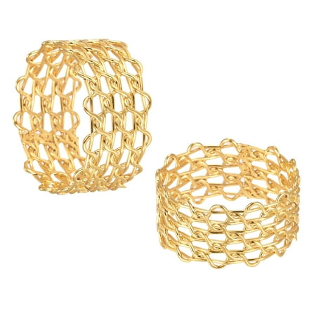 

Uxcell Napkin Rings 2 Pack 42mm Inner Dia. Alloy Napkin Buckles Gold Tone