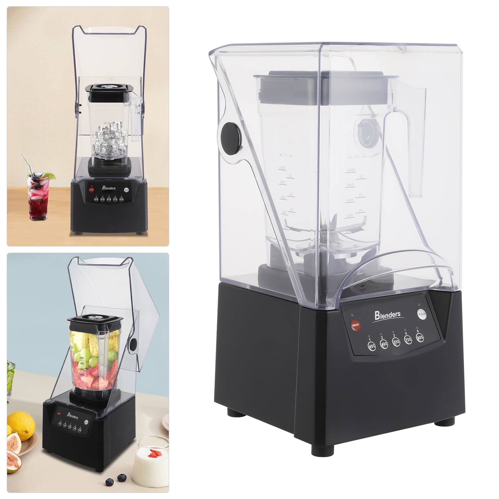 Soundproof Smoothie Machine 2600w 0.48 Gal Smoothie Blender 5 Time Settings Shake Maker Commercial Blender for Making Smoothies of Various Flavors