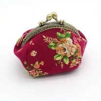 Wallet,Lady Vintage Flower Mini Coin Purse Wallet Clutch bag ( Red)
