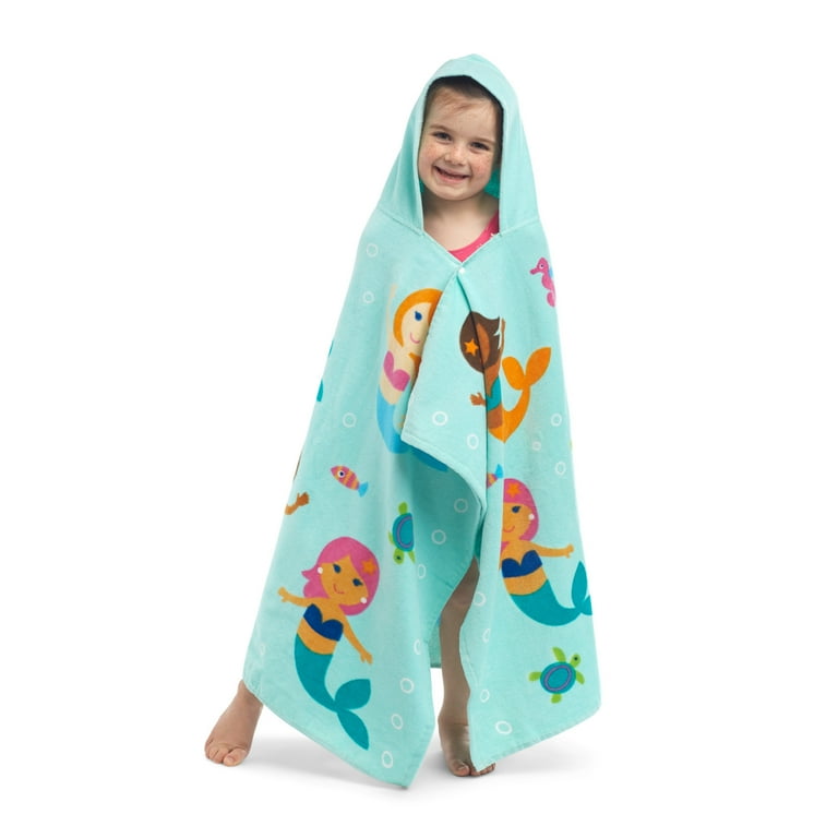 Wildkin Kids Hooded Towel – Unicorn Design, 100% Cotton, 49"x29", Snap Closure, For Beach, Pool & Bath