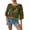 01#Army Green, variant on Women's Plain Fringe Trim Cut out Sheer Cover Up, Boho Scallop Trim 3/4 Sleeve Round Neck Cover up for Vacation
