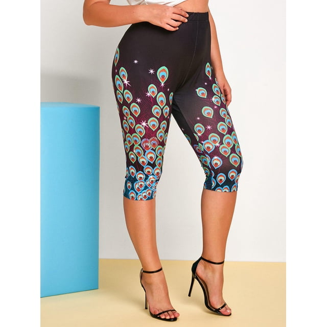 Peacock Peacock Peacock Leggings Capri Rosegal Leggings de talla grande