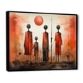 thumbnail image 2 of Designart "The Offering Coral Black Art from Mexico II" Mexican Art Floater Framed Wall Decor, 2 of 7