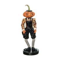 Gilbert Pumpkin Halloween Folk Art Small Figurine Collectible Joe Spencer Gathered Traditions