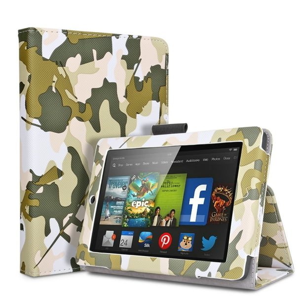 Amazon Kindle Fire HD 6 2014 Case Camouflage Army Green Slim Folding Cover Case for Amazon
