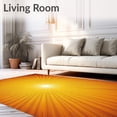 thumbnail image 2 of ODIKA 2'x3' Machine Washable Non-Slip Area Rug, Sunburst Luxe Contemporary Artistic Decorative Textile High Traffic Rug with Pad, Orange, 461781, 2 of 8