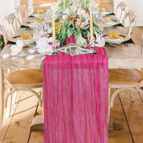 Table Runner Hot Pink 10Ft Table Runners Rustic Wedding Decorations for Table Kitchen Table Runner Wide Coffee Table Runner Cheese Clothes Table Runner for Bridal Shower