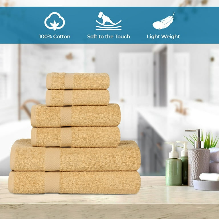 Superior Franklin 4-Piece Cotton Bath Towel Set, Super Soft Quick