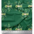 thumbnail image 1 of Soimoi Green Silk Fabric Square & Leaves Print Sewing Fabric Yard 44 Inch Wide, 1 of 3
