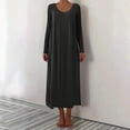 thumbnail image 7 of Generic Women's Flowy Long Sleeve Maxi Dress Casual Boho Crew Neck Oversized Dresses Casual Solid Fashion Vacation Beach Dress, 7 of 7