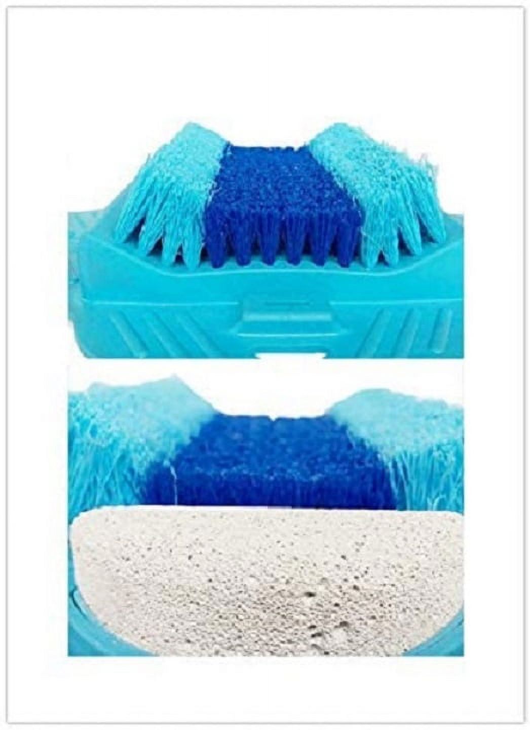 Foot Scrubber with Pumice Stone Brush Feet Massager SPA Cleaner with Non-Slip Suction Cups,Callus Remover for Shower Floor(Blue with Pumice Stone)