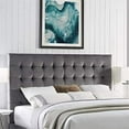 thumbnail image 2 of Posh Living Blake Button-Tufted Velvet Queen Headboard in Gray, 2 of 9