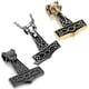 thumbnail image 3 of Stainless Steel Knot Wolf Thor Hammer Pendant Necklace for Men, 22" Chain, Silver Black, 3 of 4