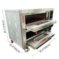 thumbnail image 3 of 220V 6.4KW Commercial Movable Double-Decker Pizza Oven Electric Bread Snack Meat Maker Machine, 3 of 11