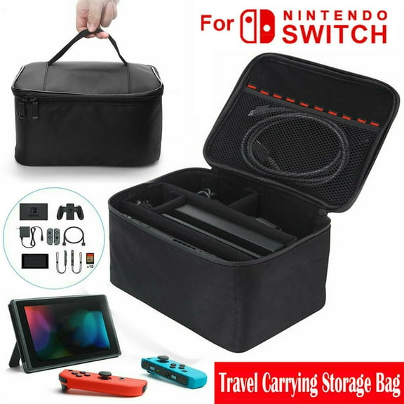 Black Multifunctional Travel Carrying Case Bag for Nintendo Switch Accessories