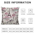 thumbnail image 5 of Eiffel Tower Throw Pillow Cushion Cover, in Paris Theme Flowers Hot Air Balloon , Decorative Square Accent Pillow Case, Pale Pink White, 5 of 5