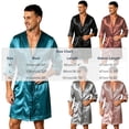 thumbnail image 4 of Bovxnpu Mens Robes Bathrobes 3/4 Sleeve Belted Silk Sleepwear Robe Sleepwear, 4 of 6