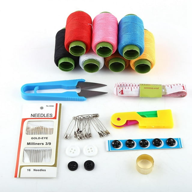 Costura Kit 10pcs Artículos Hilo Tela Herramientas con Caja para Hogar Viaje? Accesorios de Coser(color de caja es aleatorio) EOTVIA NO
